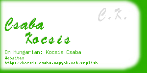 csaba kocsis business card